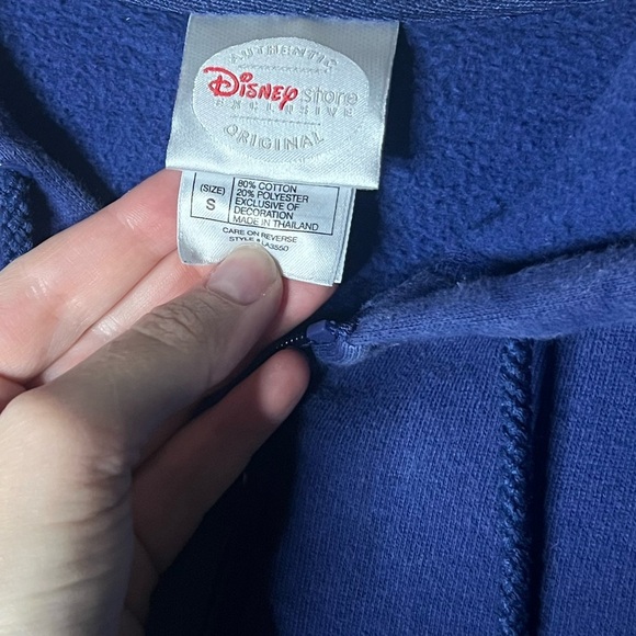 Vtg Mickey Spell-Out Hoodie Zip-Up Small Y2k - Picture 3 of 4